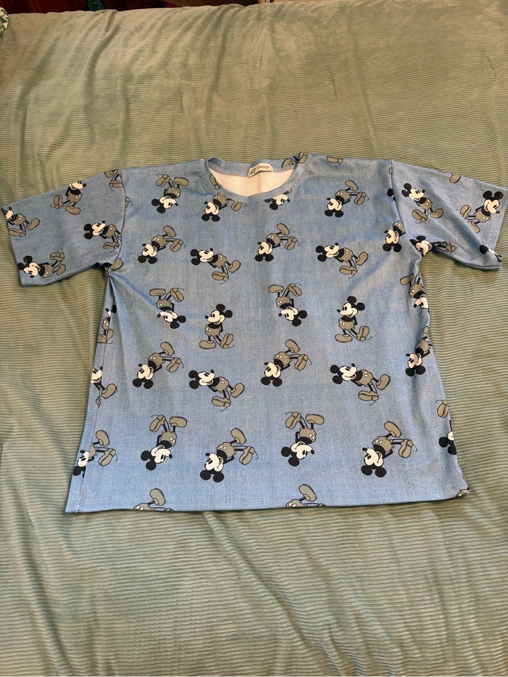 Disney Light Blue Mickey Mouse Short Sleeve Tee